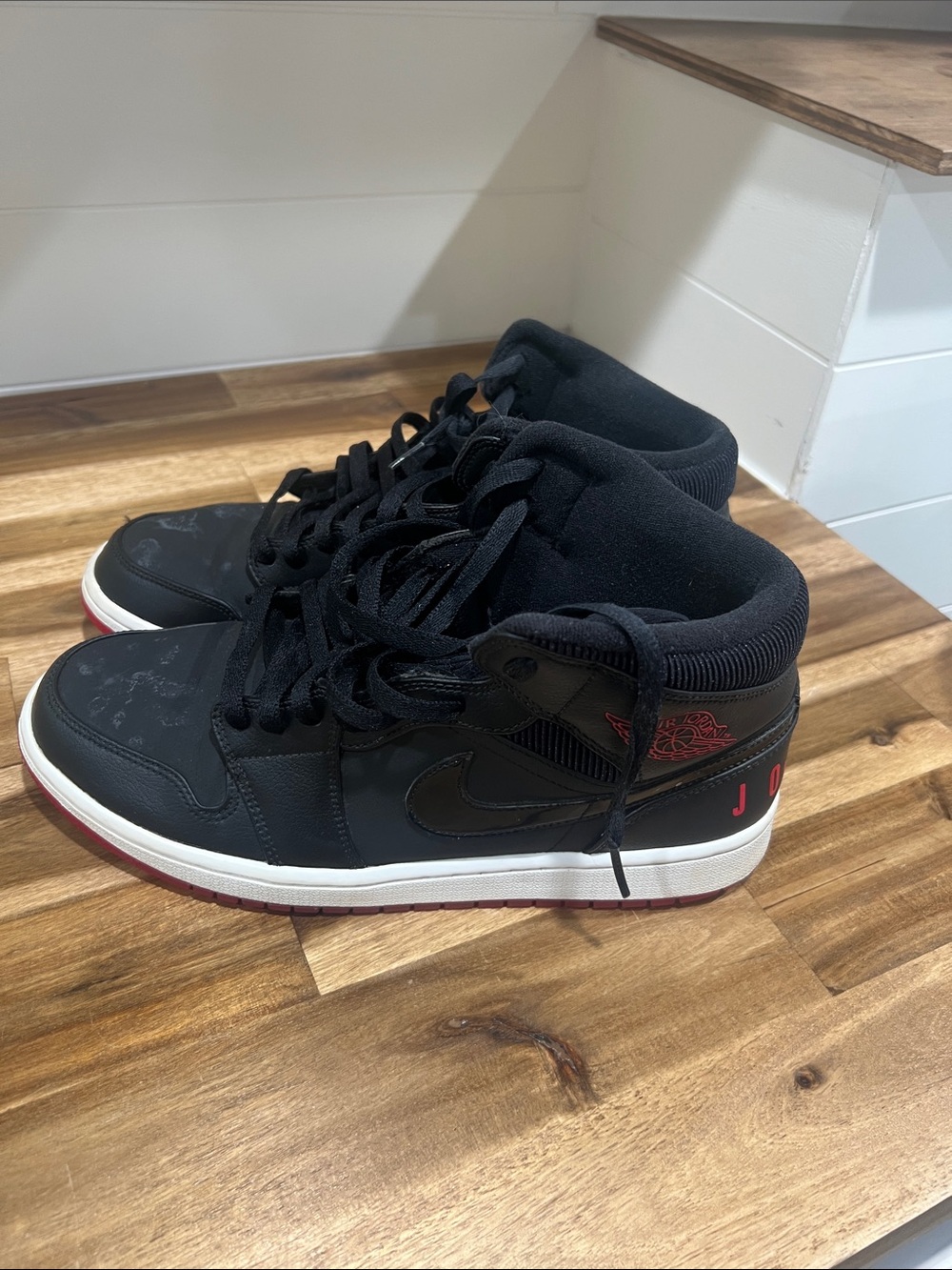 Nike Jordan Black and Red High-Top Sneakers